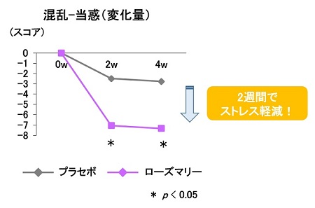 ローズマリーエキス摂取がストレスに及ぼす影響を調査