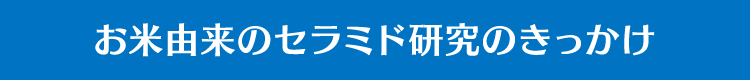 お米由来のセラミド研究のきっかけ