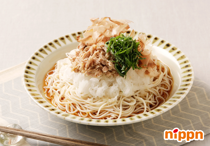 ツナおろしのぶっかけそうめん