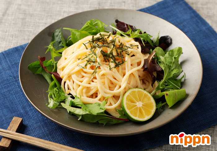明太子かるぼなーらの冷製パスタ