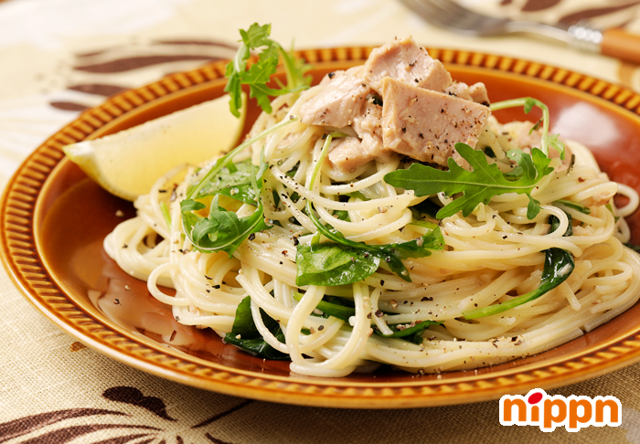 ツナとレモンバターのもちっとスパゲッティ