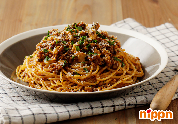 ガーリックトマトのきのこボロネーゼ